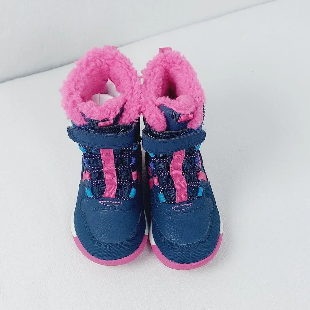 Merrell Girls' Blue Pink Snow Crush 2.0 Waterproof Winter Boots Size 5M